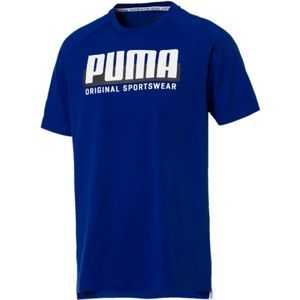Puma ATHLETICS GRAPHIC TEE kék S - Férfi póló