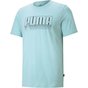 Puma PUMA BASIC TEE Férfi póló, türkiz, méret L