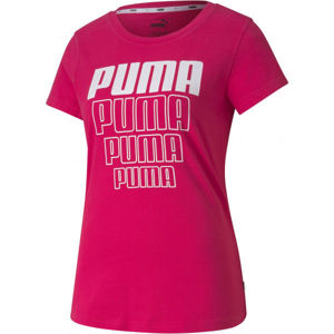 Puma REBEL GRAPHIC TEE rózsaszín XL - Női sportpóló