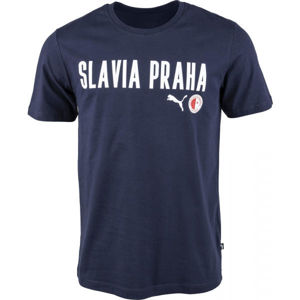 Puma Slavia Prague Graphic Tee DBLU Férfi póló, sötétkék, méret L