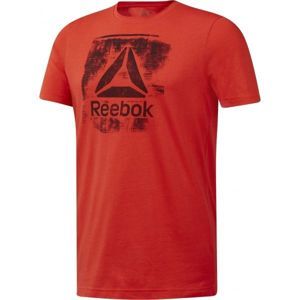 Reebok GS STAMPED LOGO CREW piros XL - Férfi póló