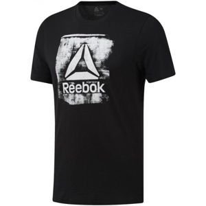Reebok GS STAMPED LOGO CREW fekete 2XL - Férfi póló