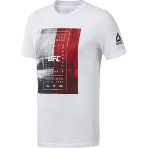 Reebok UFC FG TEXT TEE fehér S - Férfi póló
