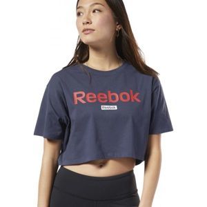 Reebok LINEAR LOGO CROP TEE sötétkék XL - Női póló