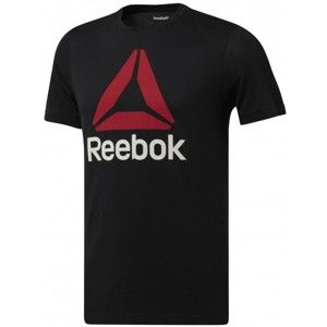 Reebok QQR-REEBOK STACKED fekete XL - Férfi sportpóló
