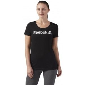 Reebok REEBOK LINEAR READ SCOOP NECK fekete S - Női sportos póló