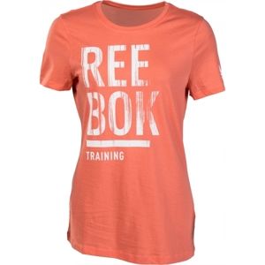 Reebok TRAINING SPLIT TEE narancssárga M - Női póló