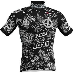 Rosti PEACE AND LOVE Férfi kerékpáros mez, fekete, méret 3XL