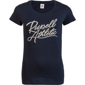 Russell Athletic SCRIPT S/S CREWNECK TEE SHIRT sötétkék M - Női póló