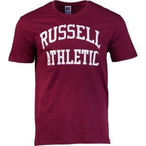 Russell Athletic CLASSIC S/S LOGO CREW NECK TEE SHIRT bordó M - Férfi póló