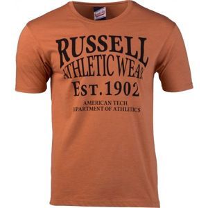 Russell Athletic AMERICAN TECH S/S CREWNECK TEE SHIRT narancssárga L - Férfi póló