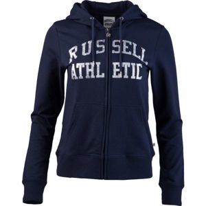 Russell Athletic CLASSIC PRINTED ZIP THROUGH HOODY sötétkék S - Női sportfelső