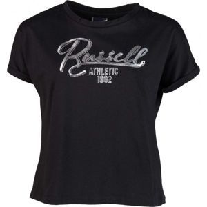 Russell Athletic GLITTER TEE fekete L - Női póló
