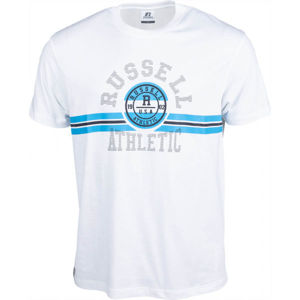 Russell Athletic COLLEGIATE STRIPE CREWNECK TEE SHIRT fehér XL - Férfi póló