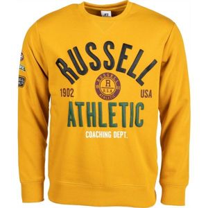 Russell Athletic PRINTED CREWNECK SWEATSHIRT sárga L - Férfi pulóver