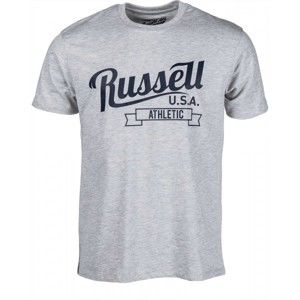 Russell Athletic S/S CREW RA PRINT szürke L - Férfi póló