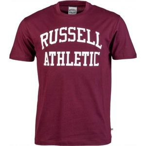 Russell Athletic S/S RAGLAN CREW NECK TEE - RUSSELL SCRIPT bordó M - Férfi póló