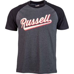 Russell Athletic S/S RAGLAN CREW NECK TEE - RUSSELL SCRIPT szürke L - Férfi póló