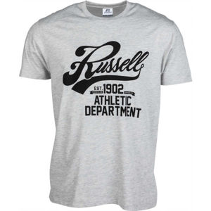 Russell Athletic SCRIPT S/S CREWNECK TEE SHIRT szürke M - Férfi póló