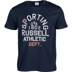 Russell Athletic SPORTING S/S CREWNECK TEE SHIRT sötétkék S - Férfi póló