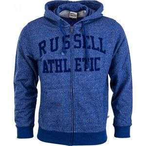 Russell Athletic ZIP THROUGH HOODY WITH FLOCK ARCH LOGO - Férfi pulóver