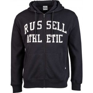 Russell Athletic ZIP THROUGH TACKLE TWILL HOODY fekete S - Férfi pulóver