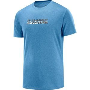 Salomon AGILE GRAPHIC TEE M kék L - Férfi póló futáshoz
