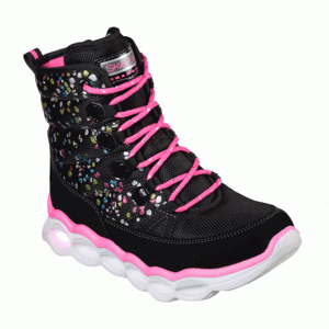 Skechers LUMI-LUXE-SPLASH DASH fekete 27.5 - Lány villogó cipő
