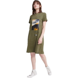 Superdry DESERT GRAPHIC T-SHIRT DRESS sötétzöld 10 - Női ruha