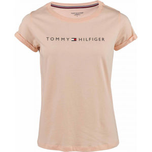 Tommy Hilfiger RN TEE SS LOGO Női póló, rózsaszín, veľkosť XS