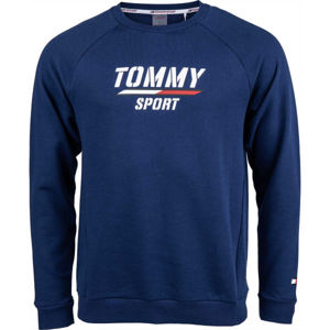 Tommy Hilfiger PRINTED FLEECE CREW Férfi pulóver, sötétkék, veľkosť S