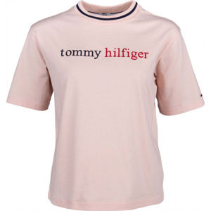 Tommy Hilfiger CN TEE SS LOGO világos rózsaszín XS - Női póló